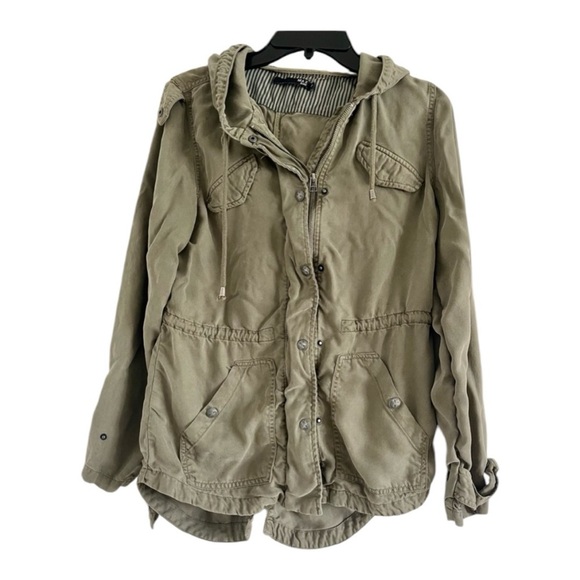 MAX JEANS Women’s Army Green RoanRouge Tencel Military Style Anorak Jacket-SizeS - Picture 1 of 8